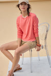 Picot Edge Crewneck Sweater Womens Sweater Firefly C1