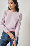 Picot Edge Crewneck Sweater Womens Sweater Wisteria A1