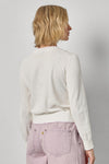 Picot Edge Crewneck Sweater Womens Sweater White Linen A2