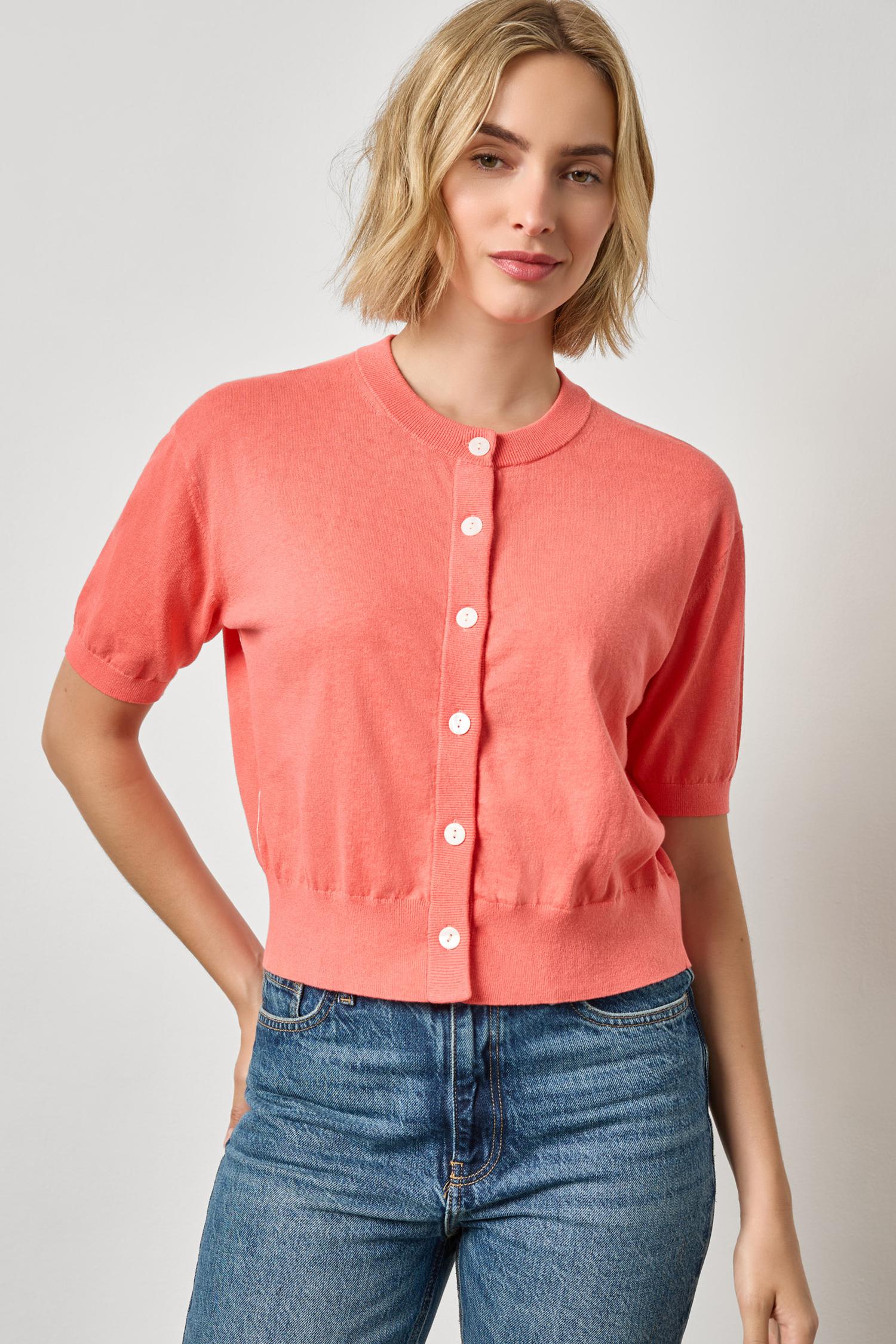 Short Sleeve Cardigan Womens Sweater Firefly A1