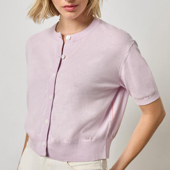 Short Sleeve Cardigan Womens Sweater Wisteria A1