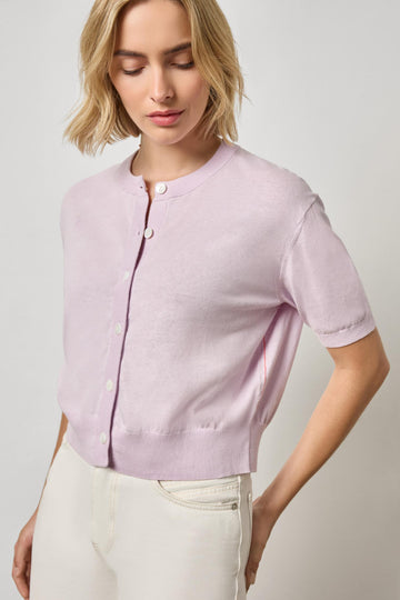 Short Sleeve Cardigan Womens Sweater Wisteria A1