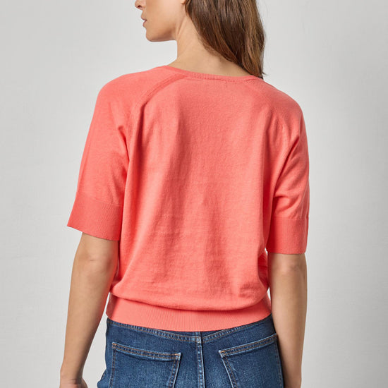 V-Neck Saddle Sleeve Sweater in color Firefly Image A2