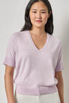 V-Neck Saddle Sleeve Sweater Womens Sweater Wisteria A1