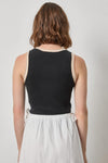 Contrast Trim Knit Tank Womens Sweater Black A2