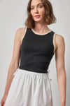Contrast Trim Knit Tank Womens Sweater Black A3