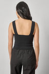 Wide Strap Knit Tank Womens Sweater Black A2