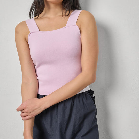 Wide Strap Knit Tank in color Lavender Image A1