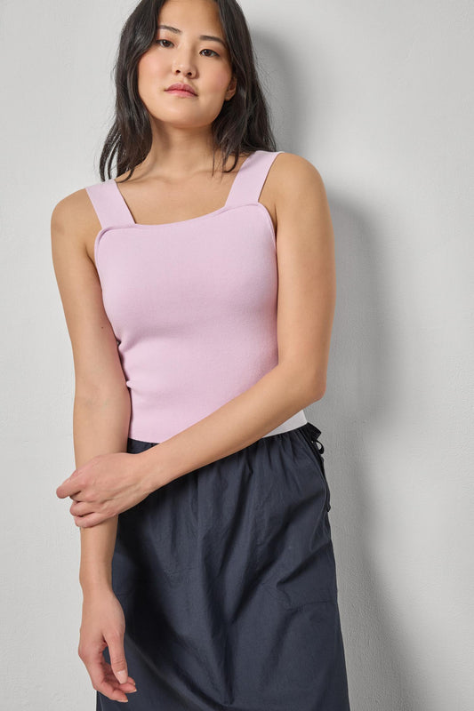 Wide Strap Knit Tank in color Lavender Image A1