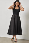 Mixed Media Scoop Neck Dress Womens Dress Black A3
