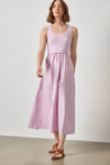 Mixed Media Scoop Neck Dress Womens Dress Lavender A1