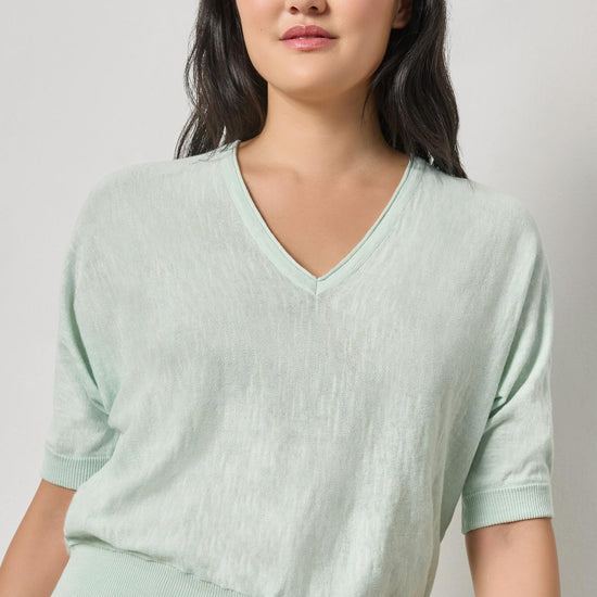 Dolman V-Neck Sweater Womens Sweater Blue Mist A1