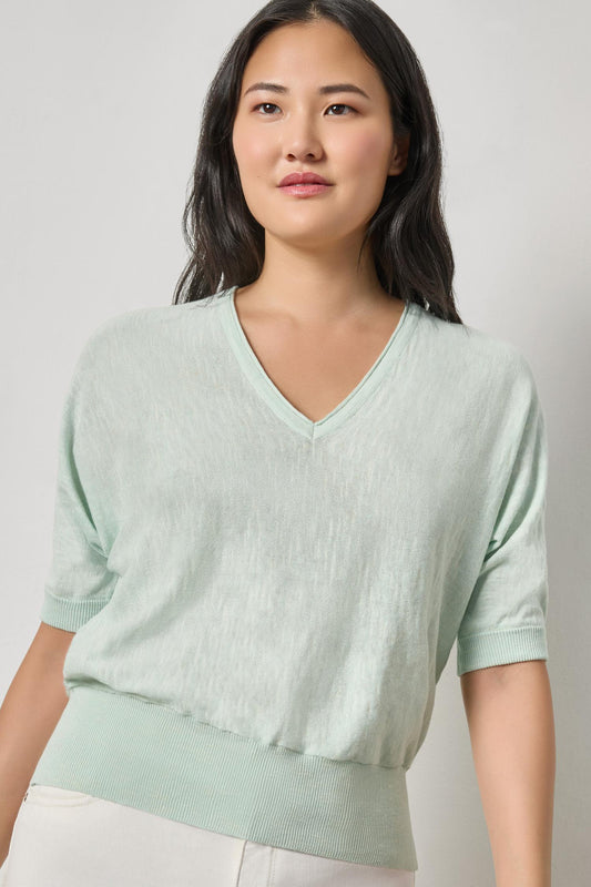 Dolman V-Neck Sweater Womens Sweater Blue Mist A1