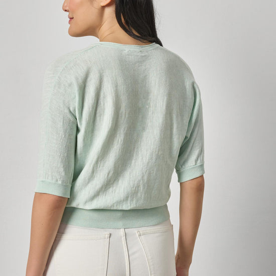 Dolman V-Neck Sweater Womens Sweater Blue Mist A2