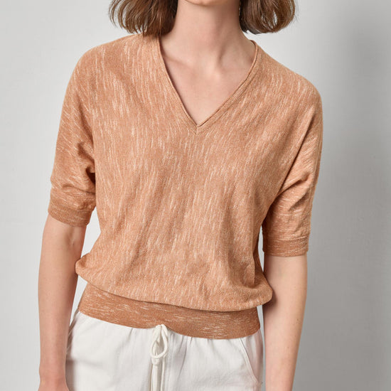 Dolman V-Neck Sweater Womens Sweater Coppertone A1