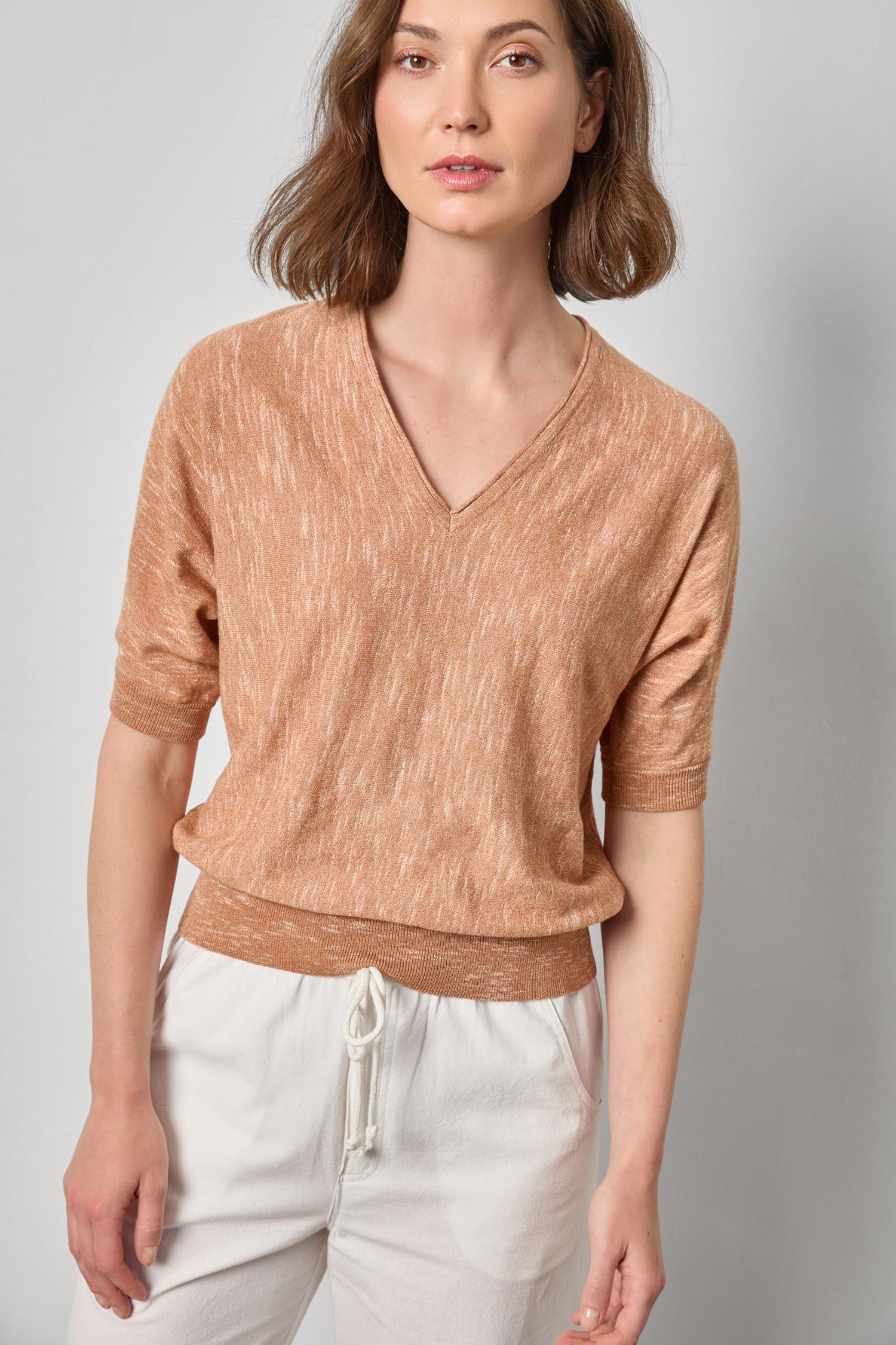 Dolman V-Neck Sweater Womens Sweater Coppertone A1