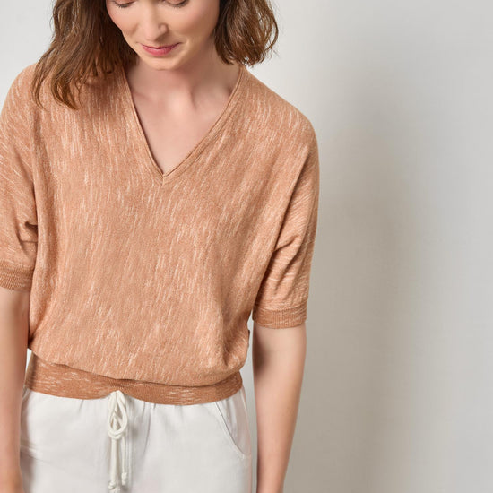 Dolman V-Neck Sweater Womens Sweater Coppertone A3