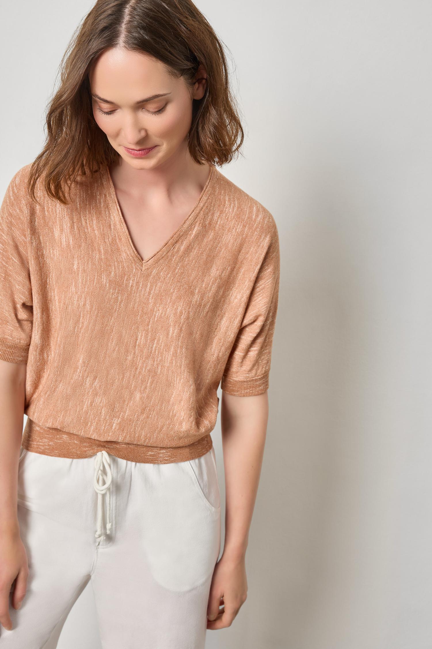 Dolman V-Neck Sweater Womens Sweater Coppertone A3