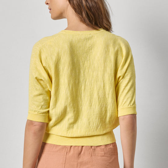 Dolman V-Neck Sweater Womens Sweater Lemon A2