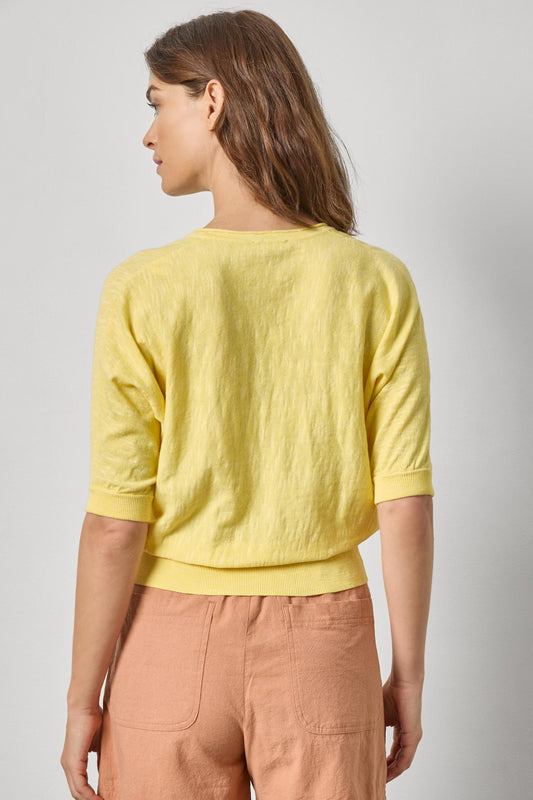 Dolman V-Neck Sweater Womens Sweater Lemon A2
