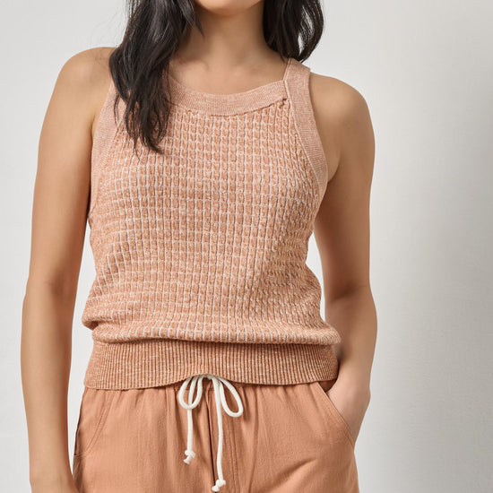 Mini Cable Knit Tank in color Coppertone Image A1