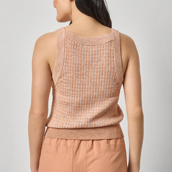 Mini Cable Knit Tank in color Coppertone Image A2