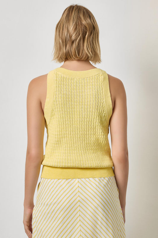 Mini Cable Knit Tank in color Lemon Image A2