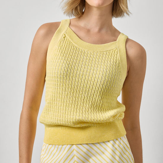 Mini Cable Knit Tank in color Lemon Image A3