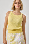 Mini Cable Knit Tank Womens Sweater Lemon A3