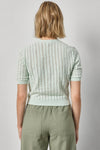 Open Stitch V-Neck Cardigan Womens Sweater Blue Mist A2