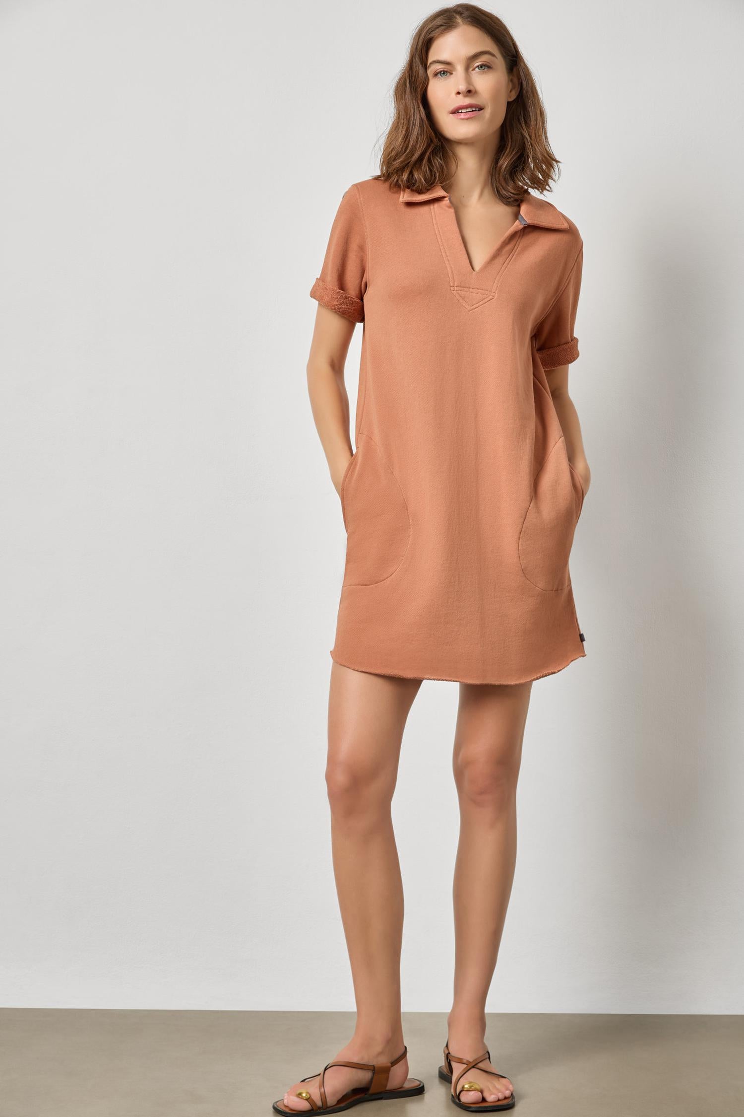 lilla p embroidered dress Terry Zip Dress