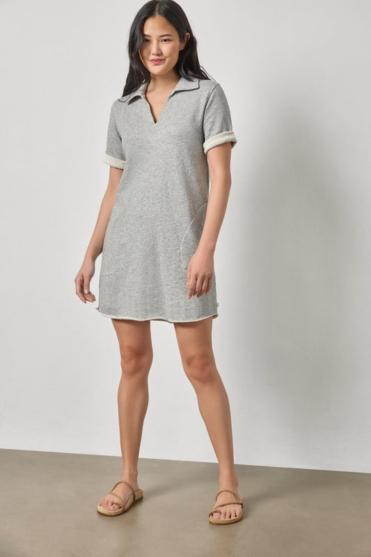 Raw Hem Terry Dress Womens Dress Heather Grey A1