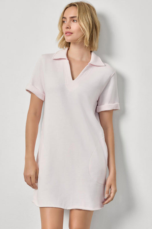 Raw Hem Terry Dress Womens Dress Rosewater A1
