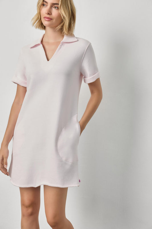 Raw Hem Terry Dress Womens Dress Rosewater A3