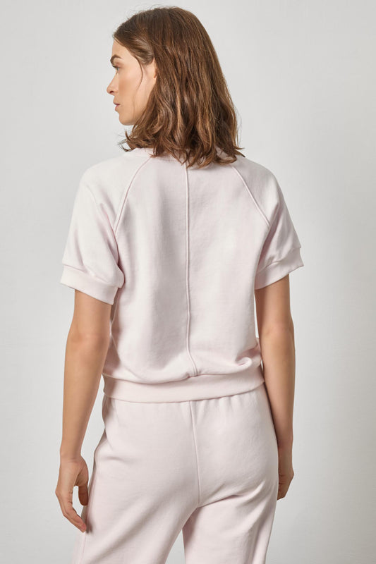 Short Sleeve Terry Sweatshirt Womens Top Rosewater A2