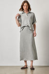 Oversized Terry Polo Womens Top Heather Grey A3