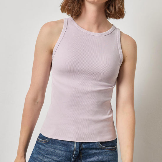 Sunwashed Rib Tank Womens Top Freesia Wash A1