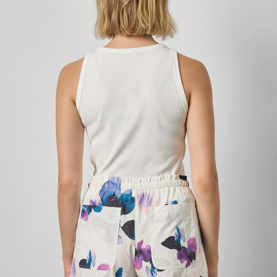 Sunwashed Rib Tank Womens Top White A2