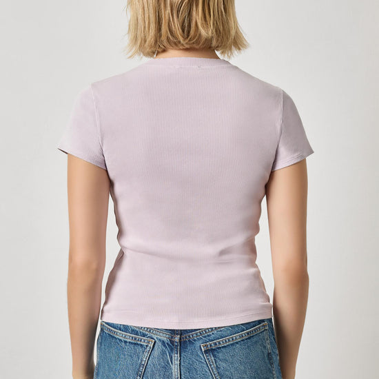 Sunwashed Cap Sleeve V-Neck Womens Top Freesia Wash A2