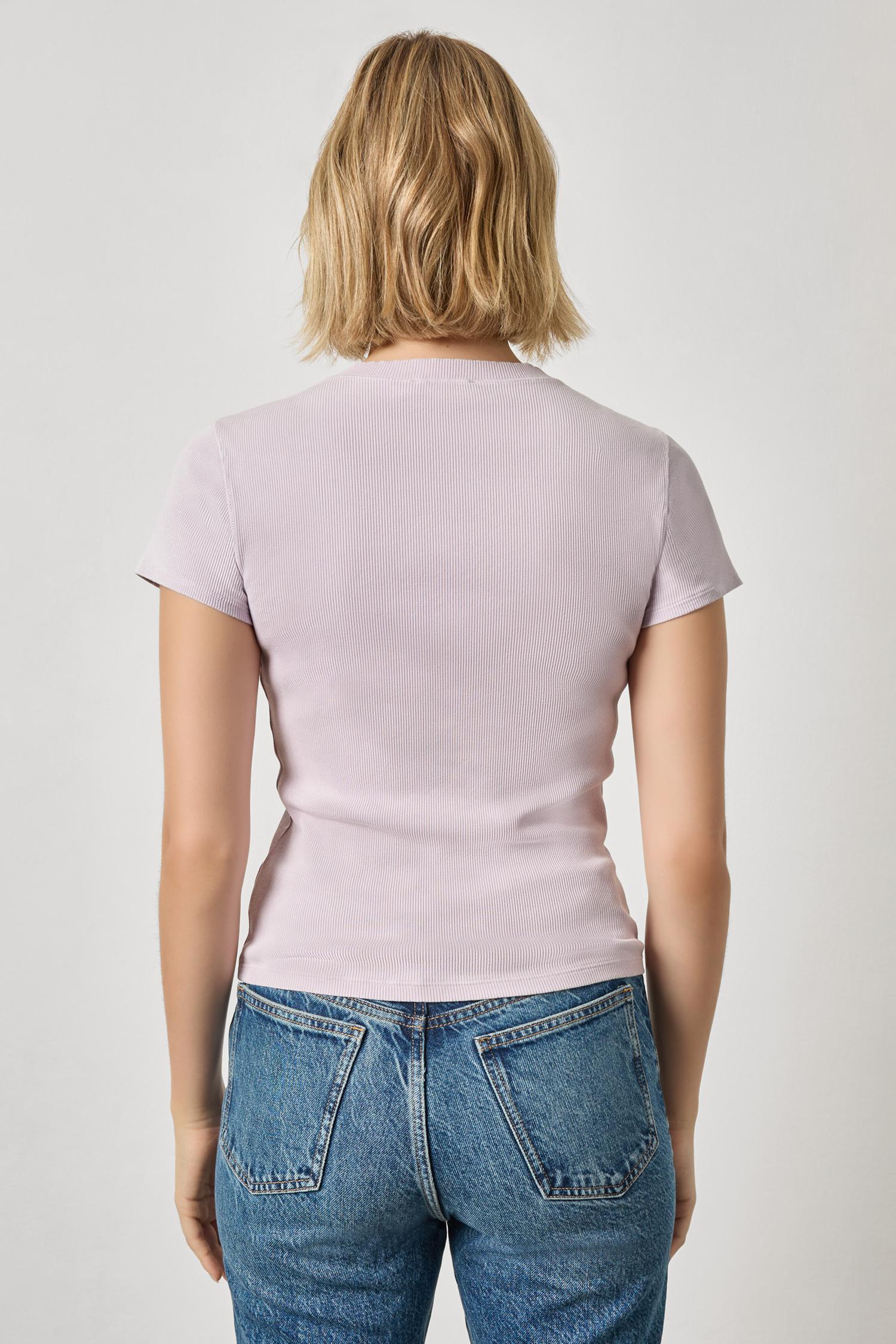 Sunwashed Cap Sleeve V-Neck Womens Top Freesia Wash A2