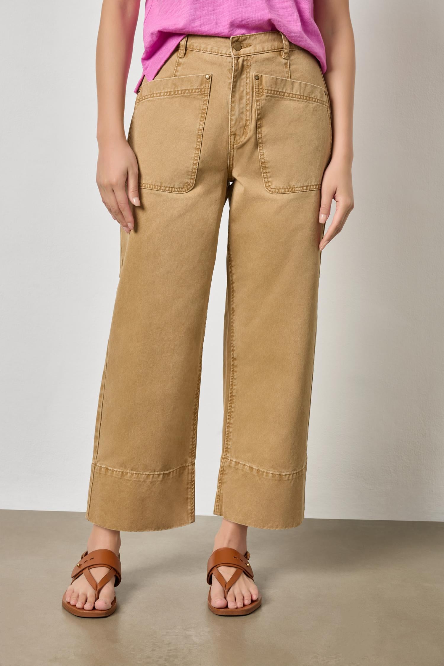 Twill Straight Leg Pant Womens Pant Buckwheat A1