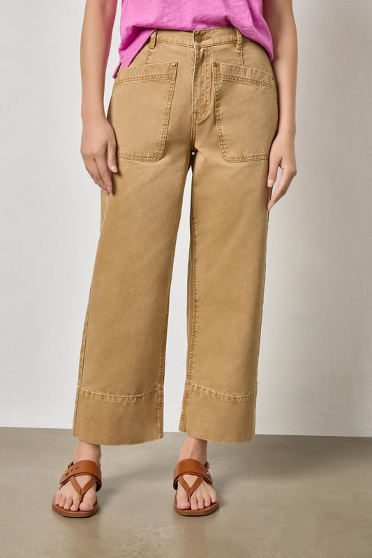 Twill Straight Leg Pant in color Buckwheat Image A1