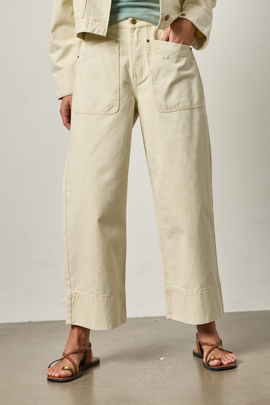 Twill Straight Leg Pant in color Parchment Image A1