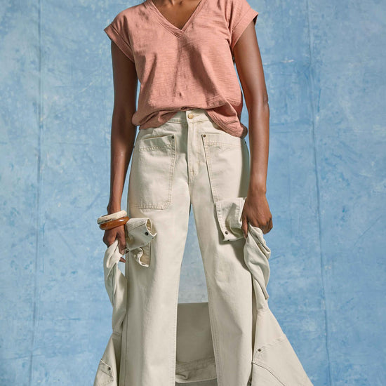 Twill Straight Leg Pant Womens Pant Parchment C1