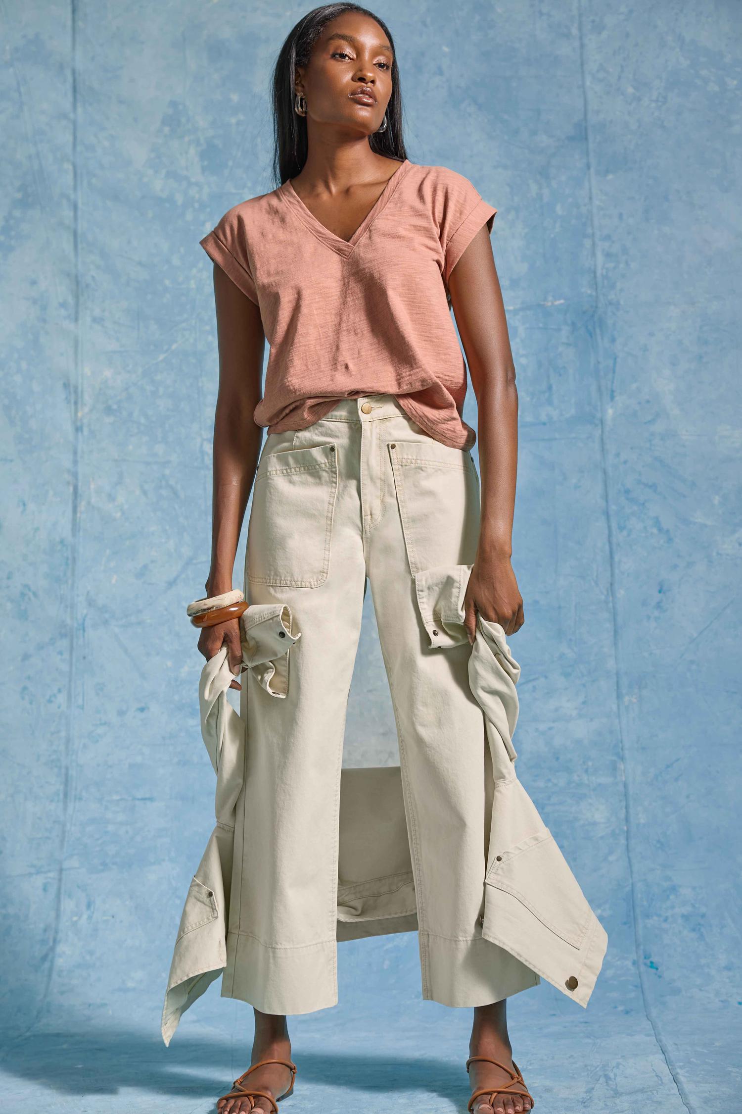 Twill Straight Leg Pant Womens Pant Parchment C1