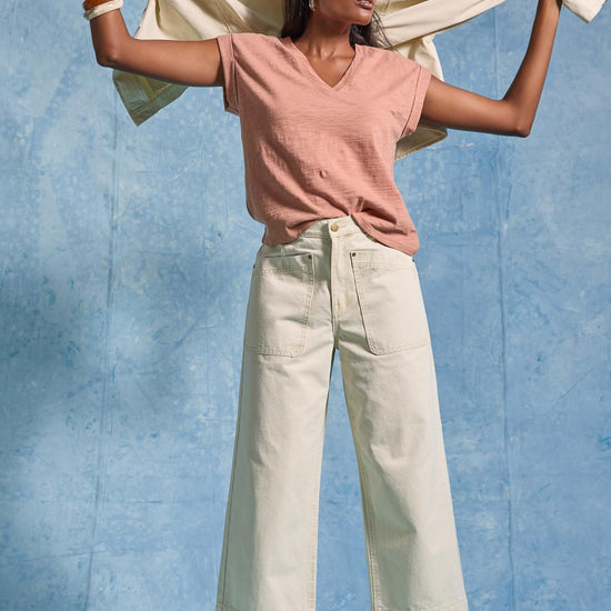 Twill Straight Leg Pant Womens Pant Parchment C3