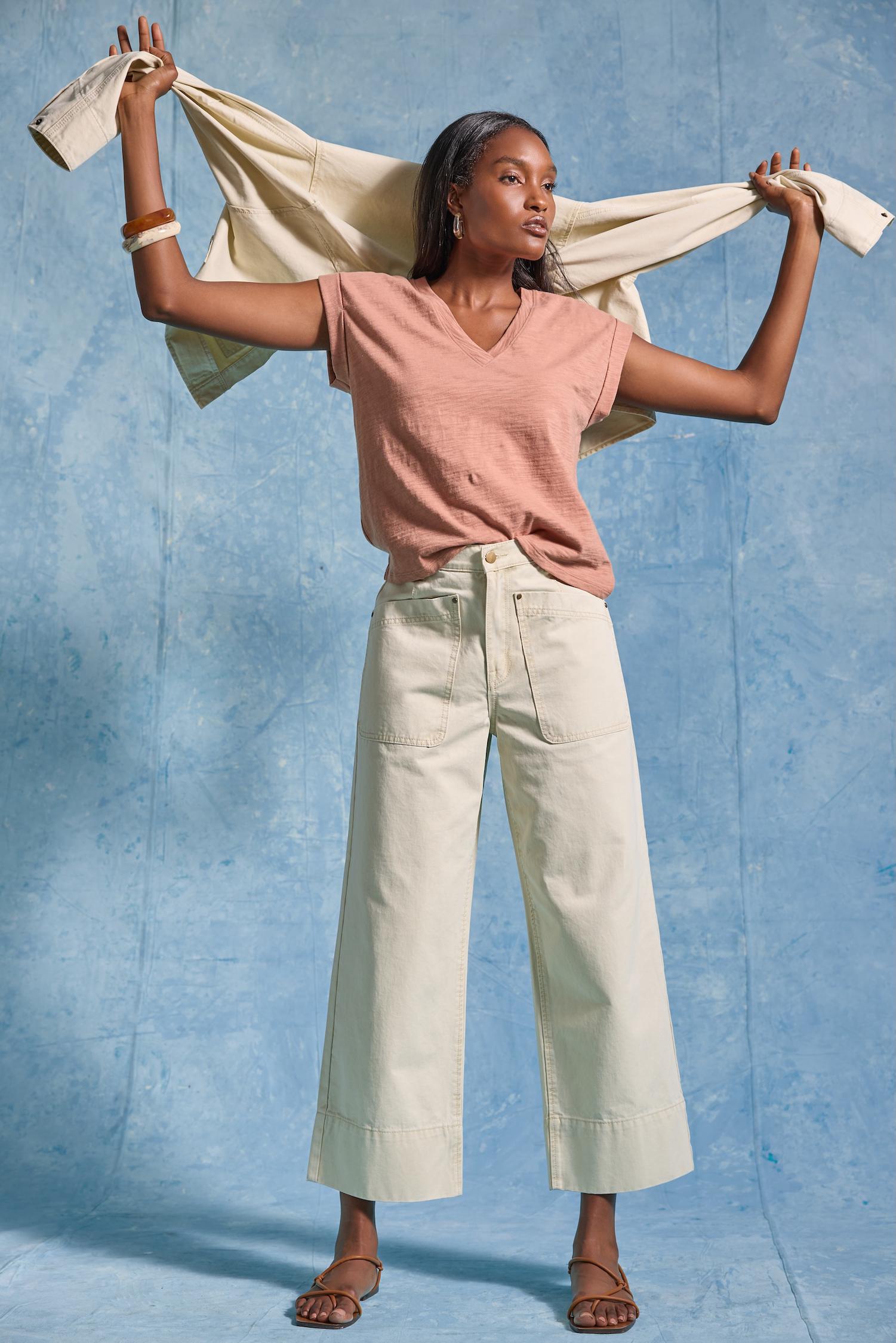 Twill Straight Leg Pant Womens Pant Parchment C3