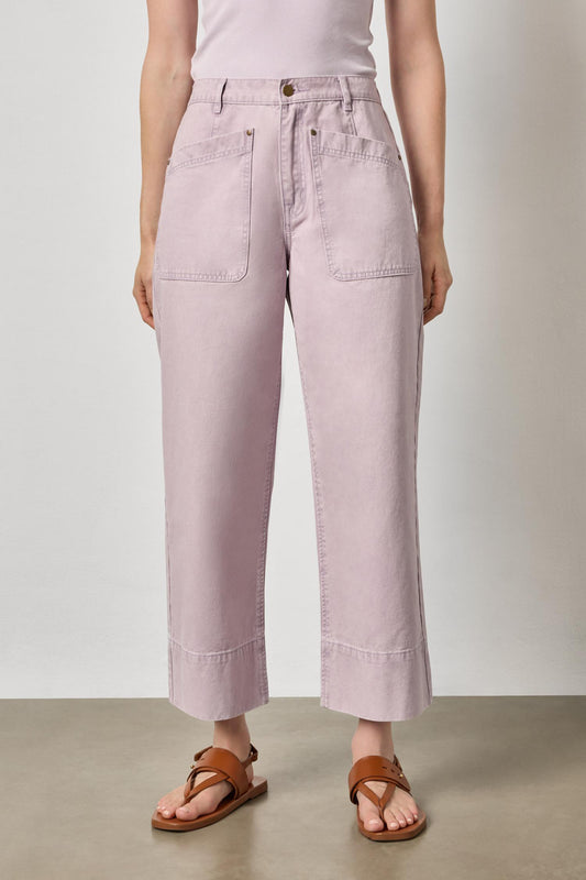 Twill Straight Leg Pant in color Thistle Image A1