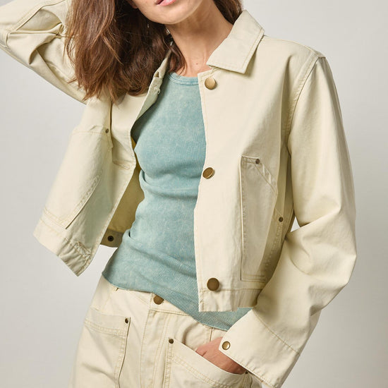 Twill Utility Jacket Womens Jacket Parchment C1