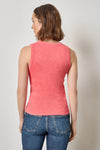 Ribbed Slub Scoop Neck Tank Womens Top Geranium A2